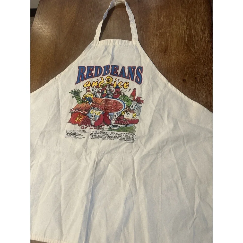 Vtg New Orleans Apron Red Beans & Rice Recipe 90'S Southern Cooking Rare Promo